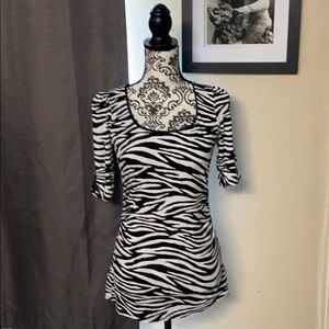 Zebra print White House Black Market top